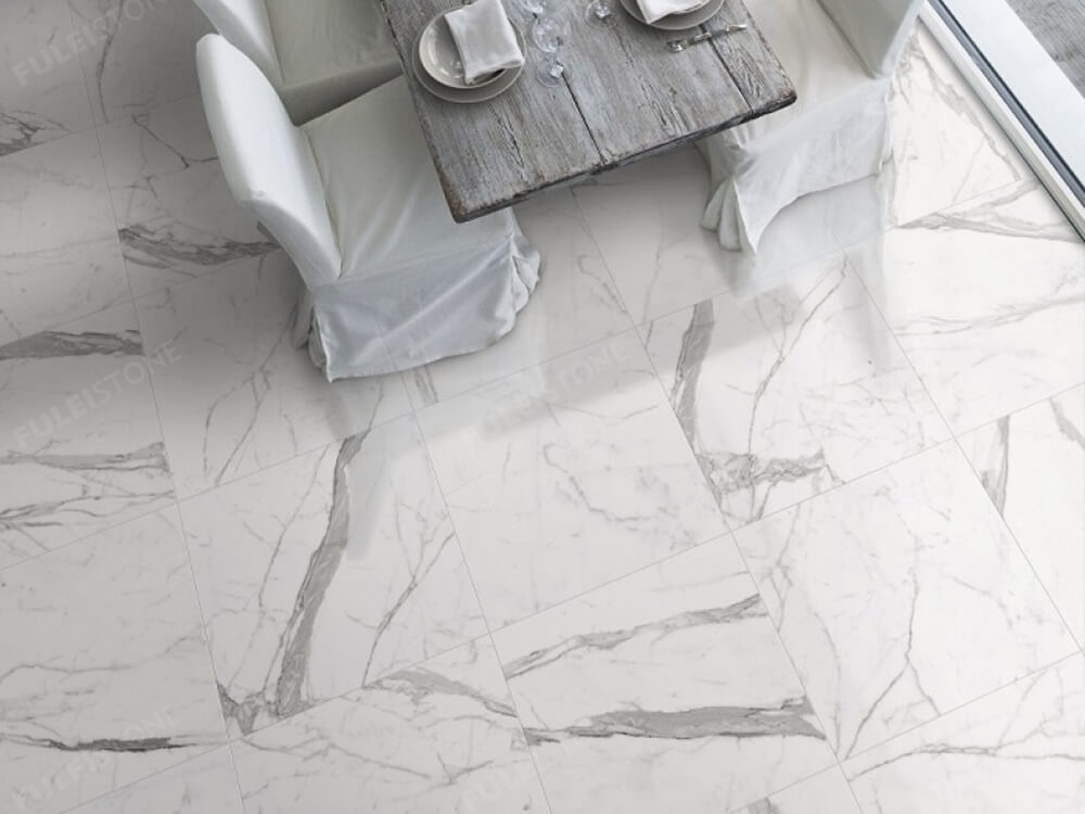 Statuario White Marble Flooring Tile