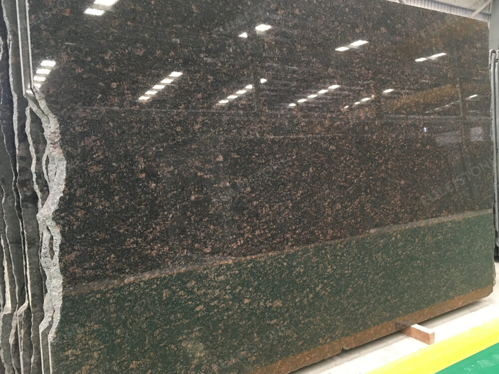 polished tan brown granite slab