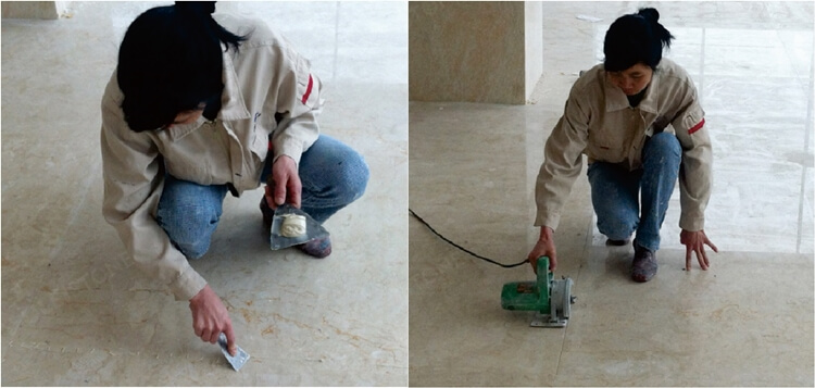 Marble Flooring Clear by hand