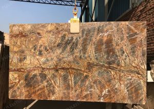 Rain Forest Brown Marble Slab India