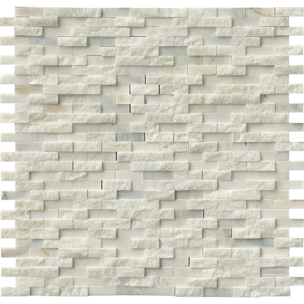 China Crystal White Marble Splitface Mosaic Tiles