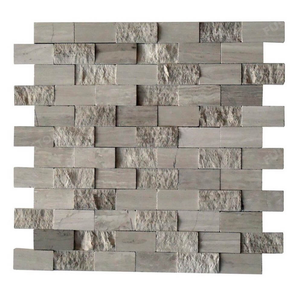 China Nature Driftwood Grey Marble Mosaic tile