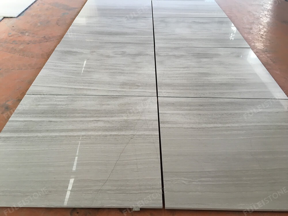 Polished White Wood Marble Tiles