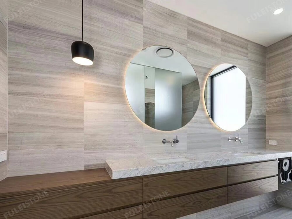 White Wood Marble Bathroom Decoration