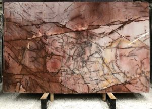 Polished Cosmopolitan pink quartzite slab (