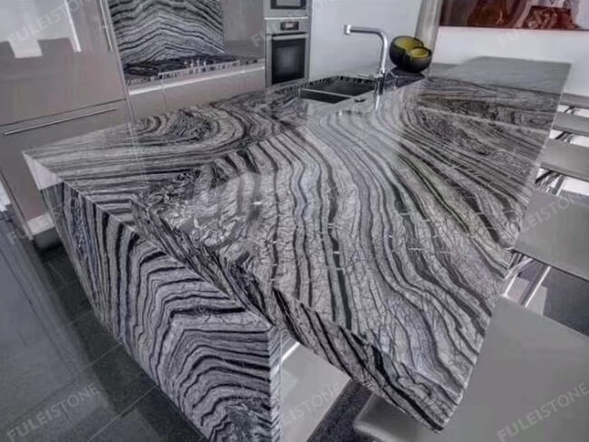 polished kenya black marble kitchen countertops