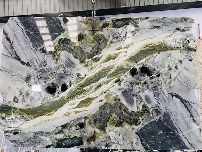white beauty marble with big green veins