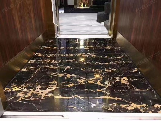 Nero portoro marble for elevator room