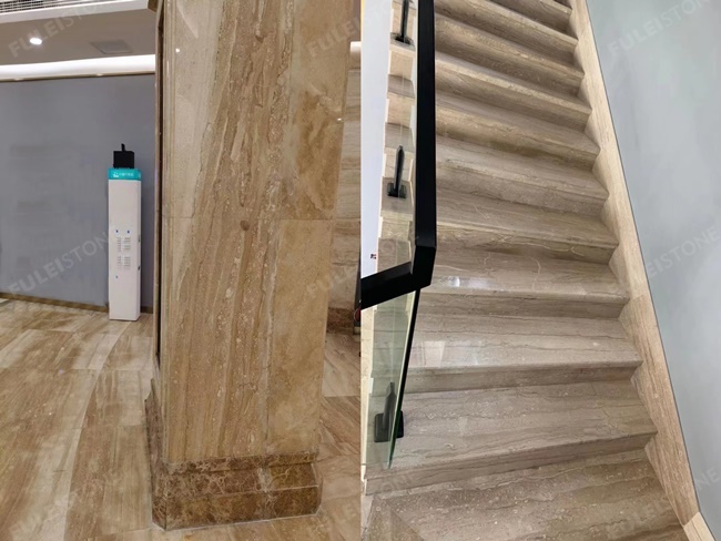 Breccia Sarda stairs & column