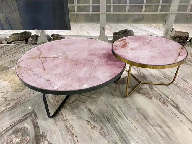 Cristallo Pink Quartzite table
