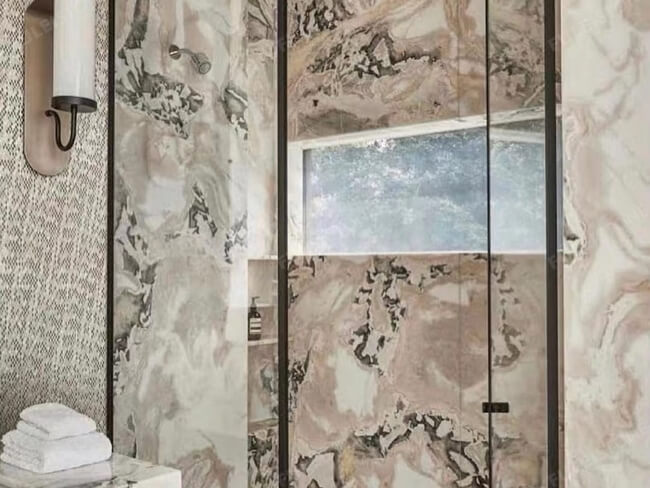 Oyster White Marble Bathroom
