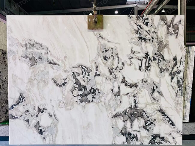 polished Dover White Marble slabs