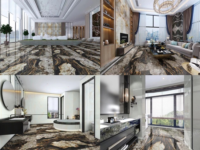Nero Volcano Granite for living room and bathroom floor